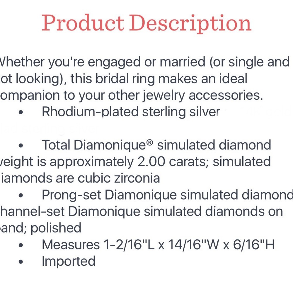 DIAMONIQUE ENGAGEMENT RING - Picture 4 of 5